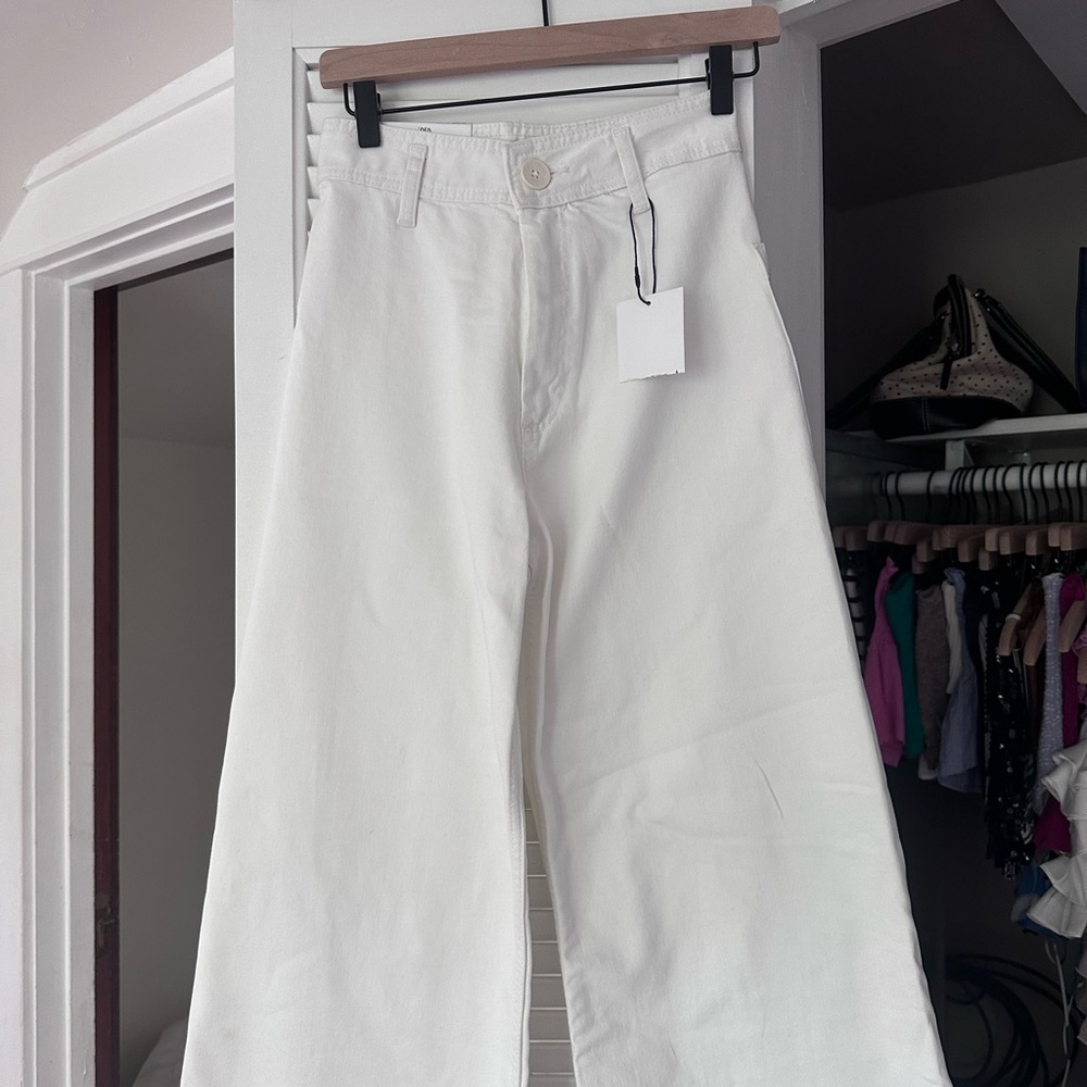 Zara Marine Straight Jeans-White